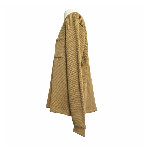 Outerknown Men's Waffle-Knit Sweatshirt. Tan. Large - Picture 4 of 9